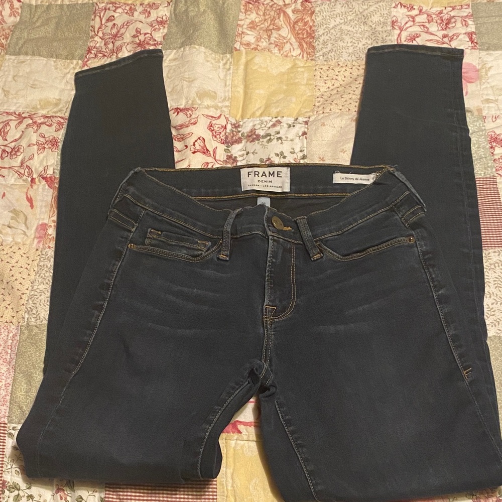 Frame Denim Women's Dark Blue Skinny Jeans Size 26